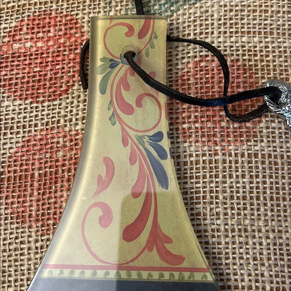 Francesco Rooster Glass Cutting Board w/ Knife Cheese Bread Mat